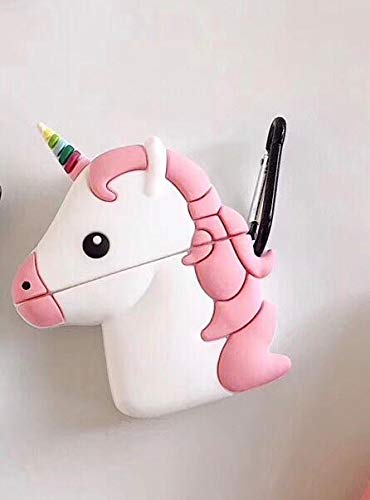 Pink & White Unicorn Shaped Case For Airpods 
