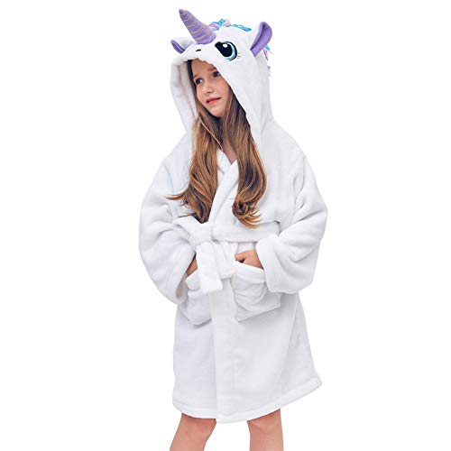 White Soft & Fluffy Unicorn Dressing Gown | Kids