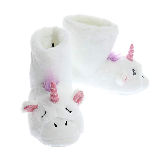 Unicorn Women's Slipper Boots White & Pink 