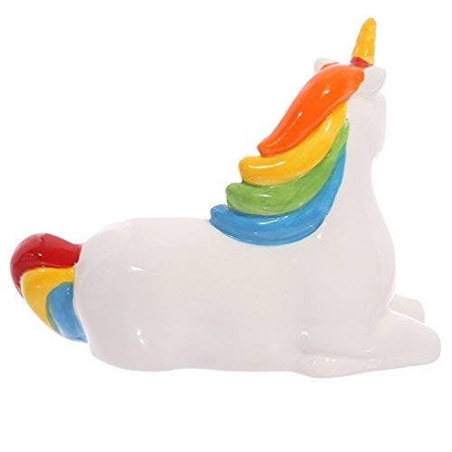 Unicorn Moneybox Rainbow Coloured Mane and Tail - Ceramic