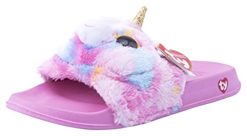Cute Fluffy Unicorn Sliders | Pink & Multicoloured 