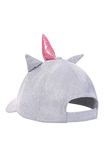 Mountain Warehouse Unicorn Girls Kids Baseball Cap - Silver Pink Glitter 100% Cotton