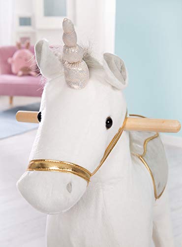 Gift Idea | Unicorn Rocking Horse For Kids | Grey & Gold 