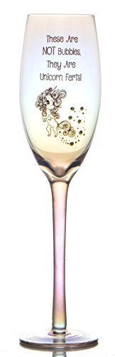 Unicorn Engraved Champagne Glass Glass - Lustre Effect