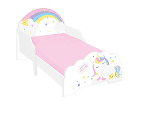 Unicorn Rainbow Kids Bed | White & Multicoloured 