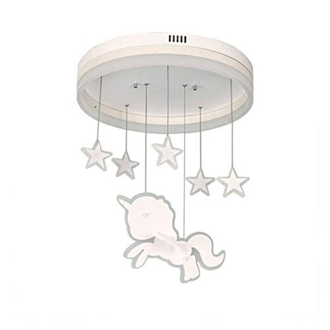Unicorn Round Chandelier, Star Pendant LED Light Clear 