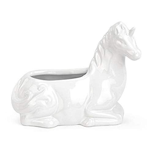 Shiny Unicorn Planter Pot Figurine Plant Holder Ceramic Garden Outdoor