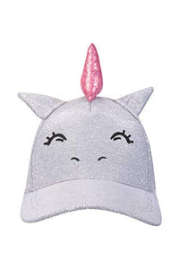 unicorn girls baseball cap silver glitter