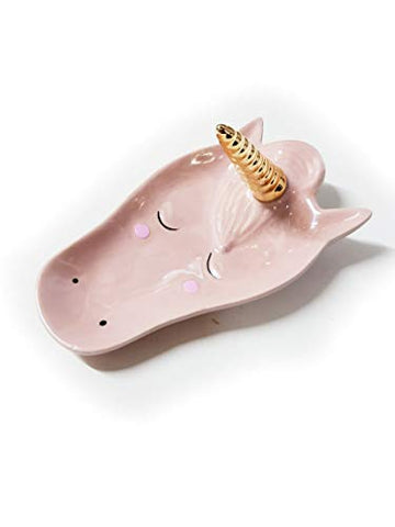 Adorable Unicorn Trinket Dish | Ceramic Ring & Earring Dish (Pink)