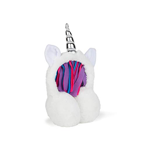 White Fluffy Ear Muffs Multicoloured Hair 