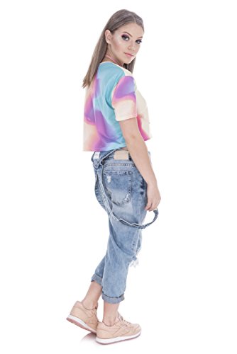 Fringoo ® Women's Girls Teenagers Crop Top Summer Short Sleeve T-shirt Cropped Party Shirt Festival Holiday Top 8 / 10 / 12 / 14 (8 / 10 / 12, Dreaming Unicorn - Tee)