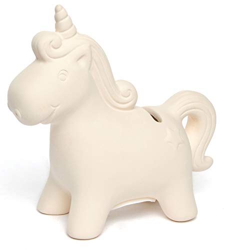 Baker Ross Unicorn Craft Ceramic Coin Banks (Pack of 2) For Kids To Decorate, Arts and Crafts