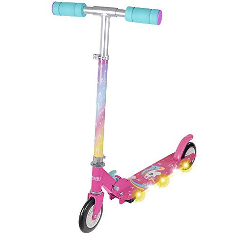 Evo | Light Up Unicorn Inline Scooter | Children's Scooters | Rainbow Coloured 