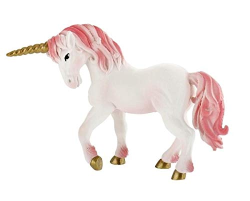 Stunning Unicorn Cake Topper Figurine - White Pink and Gold