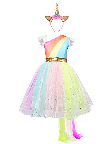 Girls Unicorn Dress With Headband | Dressing Up Costume Outfit | Rainb All Things Unicorn Girls Unicorn Dress With Headband | Dressing Up Costume Outfit | Rainb All Things Unicorn