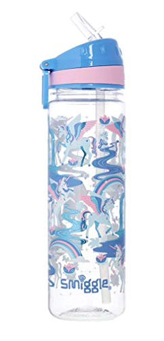 Smiggle Water Bottle | Blue & Pink Unicorns 