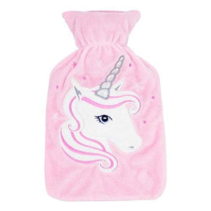 Unicorn Hot Water Bottle | Luxury Soft Washable Cover 1 Litre Pink
