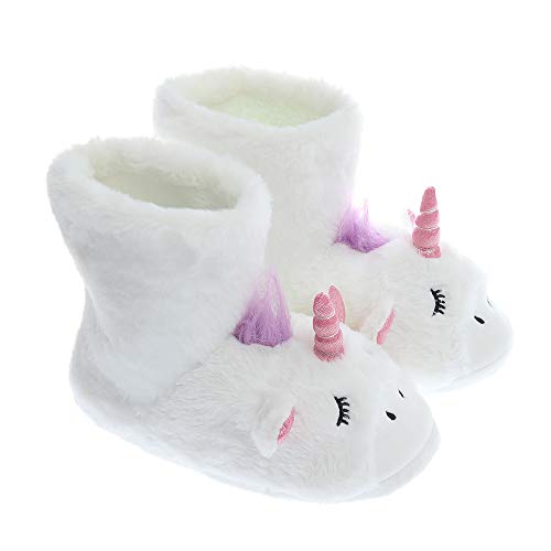 Unicorn Slippers | Fluffy Plush Shoes Woman Slippers | White Boot 