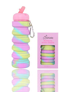 Unicorn Style Kids Water Bottle Rainbow – Girls Water Bottle - Collapsible,  500ml