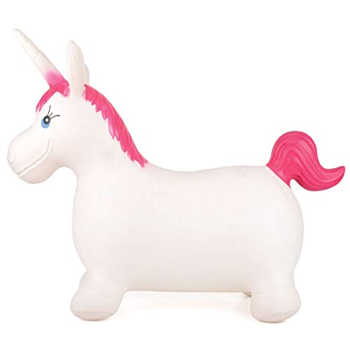 White Pink Unicorn Bouncer Toy