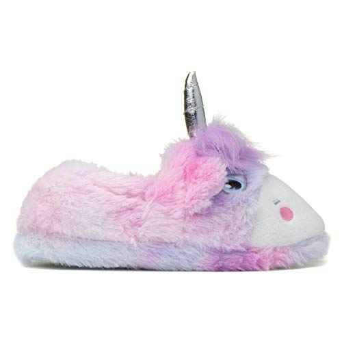 Pastel Plush Unicorn Slippers For Kids 