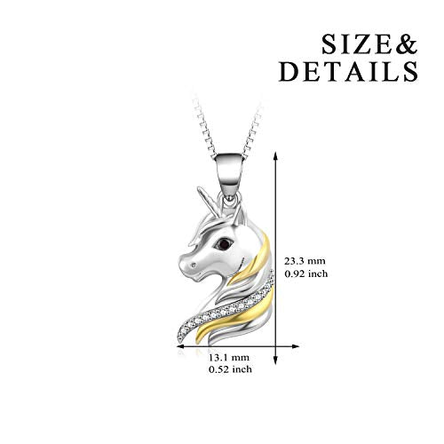Unicorn Silver & Gold Pendant Necklace | Jewellery Gifts for Women Girls