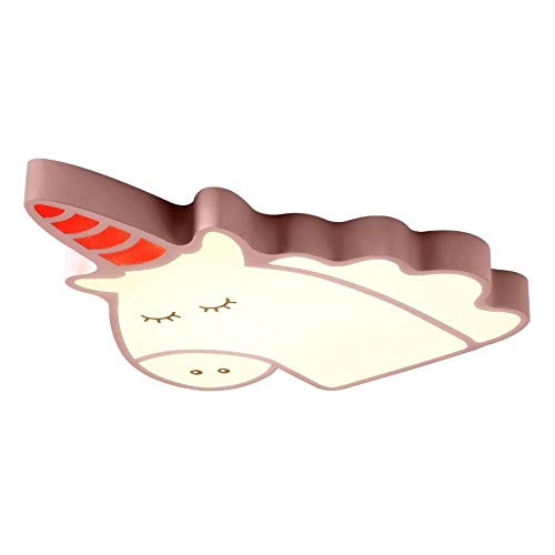 Led Creative Unicorn Modern Ceiling Chandelier, for Bedroom Children's Room Home Mounted Ceiling lamp-Pink - Warm Light No RC_520x420mm_Warm Light No RC