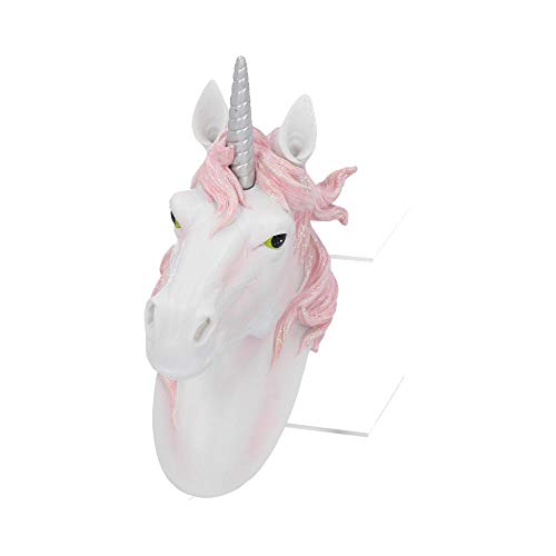 White & Pink Unicorn Head Figurine 