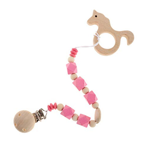 Unicorn Wooden/Silicone Dummy Clip/Chain/Teether/Holder for Babies 