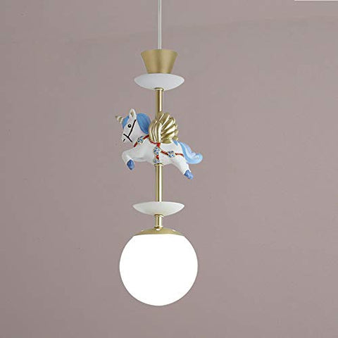 Unicorn Ceiling Pendant Light | White & Blue | E14 Bulb | Adjustable 