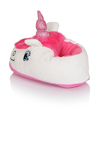Nifty Kids 3D Unicorn Slippers - White/Pink Unicorn - UK - 2-3