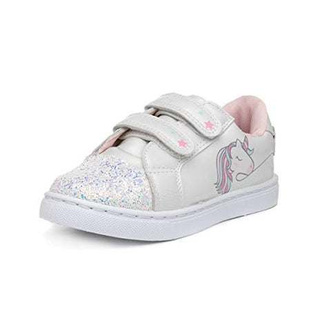 Buckle My Shoe Kids White Unicorn Trainer | Child