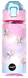 Fringoo - Unicorn Sky - Kids Water Bottle - BPA Free Water Bottles - Black Flip Top Water Bottle - Reusable Water Bottle - 600 ml / 20 Oz