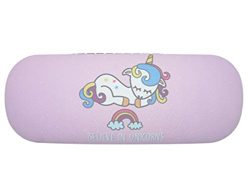 Pastel pink sleeping unicorn glasses case