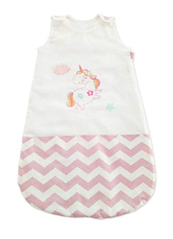 Pink Baby Girls Sleeping bag | Unicorn Design | 2.5 Tog  (0-6 months, Pink Flying Unicorn)