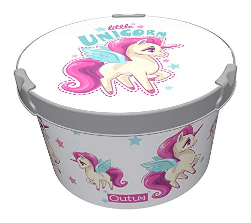 Unicorn Round Storage Box Plastic