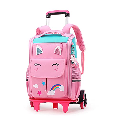 Unicorn Girls Wheeled Backpack | Pink 