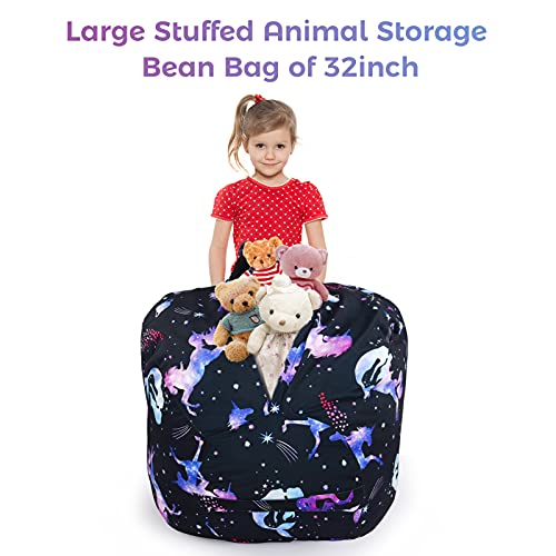 Black Unicorn Galaxy Bean Bag Cover 