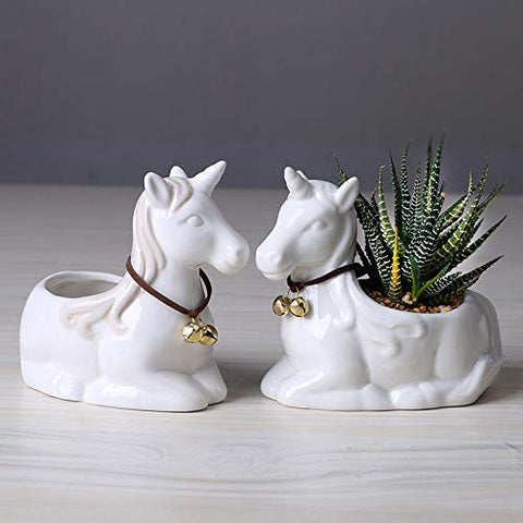 Unicorn plant pot set of 2