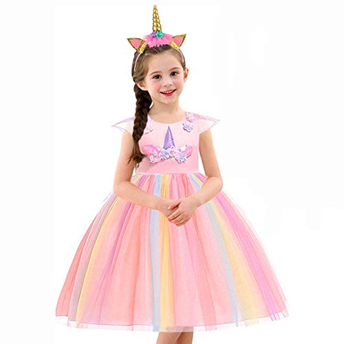 Pretty Unicorn Princess Dress | With Necklace, Headband
