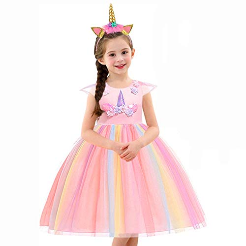 Kids Unicorn Fancy Dress Pink 