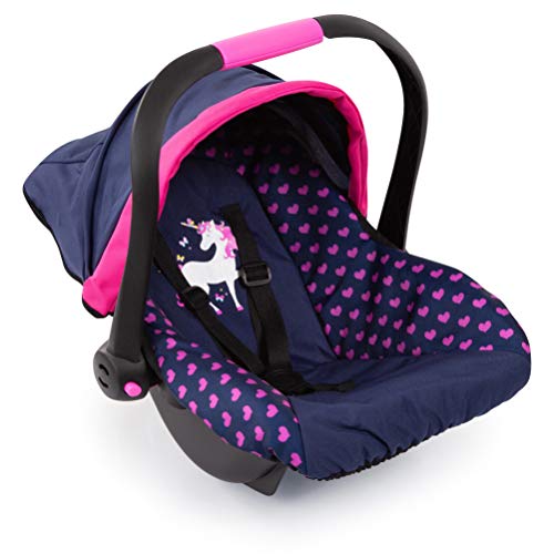Unicorn Dolls Car Seat | Dolls Accessories | Blue & Pink | Hearts Design 