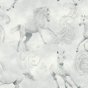 Arthouse | White Unicorn | Camarillo Wallpaper, Grey, 53 cm x 10.05 m