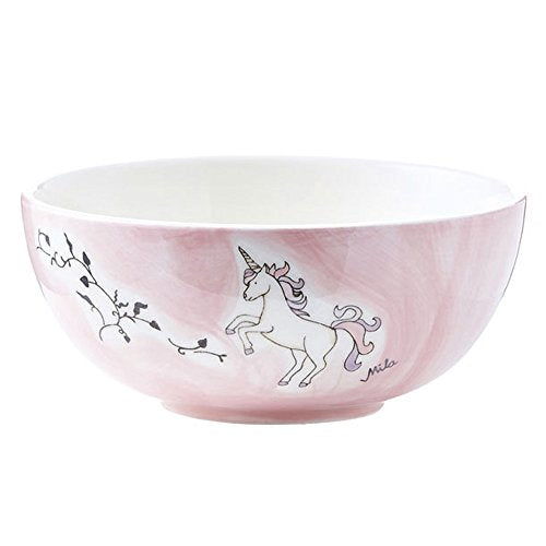 Hand Painted Ceramic Bowl Unicorns 
