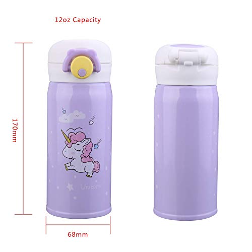 Lilac Unicorn Flask For Girls 