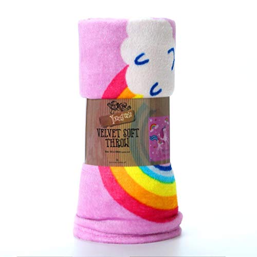 Pink Unicorns Velvet Soft Throw 