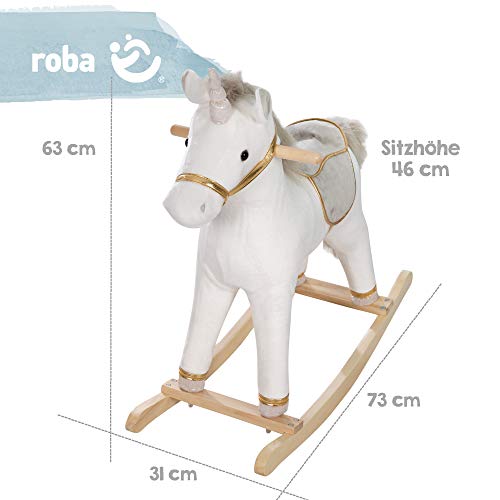 White, Grey & Gold Unicorn Rocking Horse | For Kids 