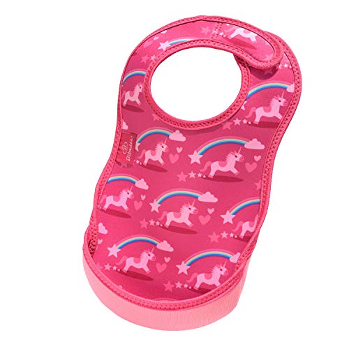 Pink Unicorn Weaning Bib | Crumb Catcher Pocket | Babies