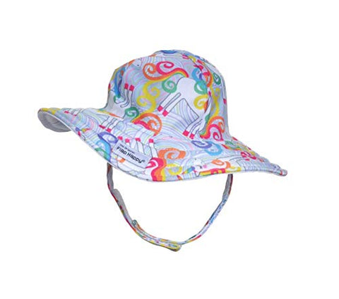 Flap Happy Baby Girls' UPF 50+ Summer Splash Swim Hat Sun, Unicorn Magic, L