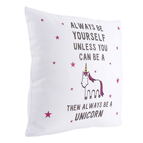 Beautiful unicorn cushion cover with stars and funny quote